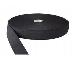 Zwarte elastische bandkleding 50 mm - 25 meter