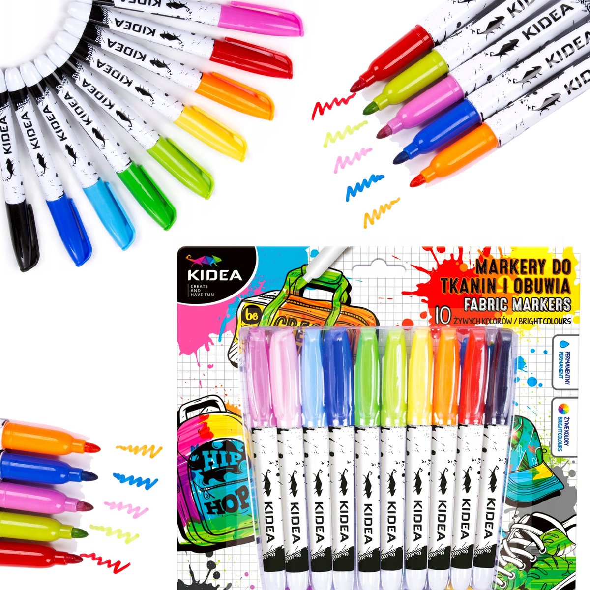 10 Kleuren Textiel- in Schoenenmarkers Kidea