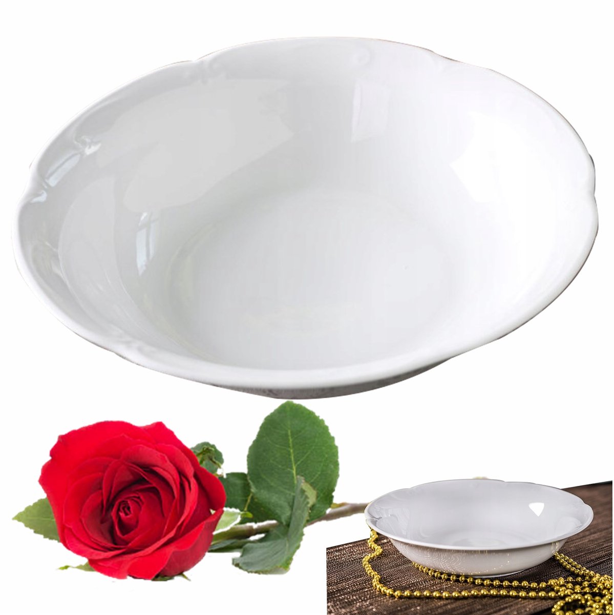 Chodzież Kamelia Porselein Saladekom 26cm Wit