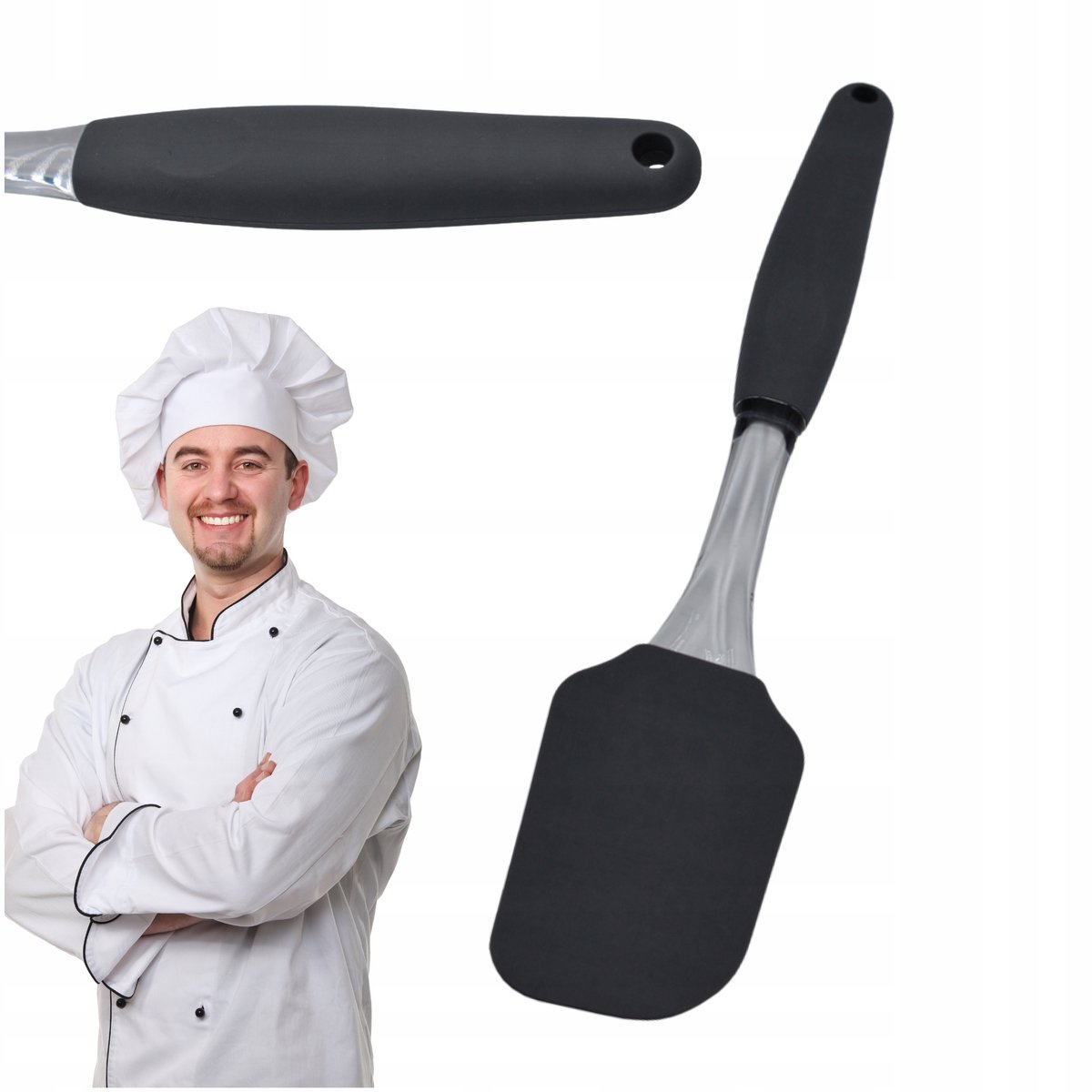 Grijze Siliconen Spatel - 26 cm - Hittebestendig & krasbestendig