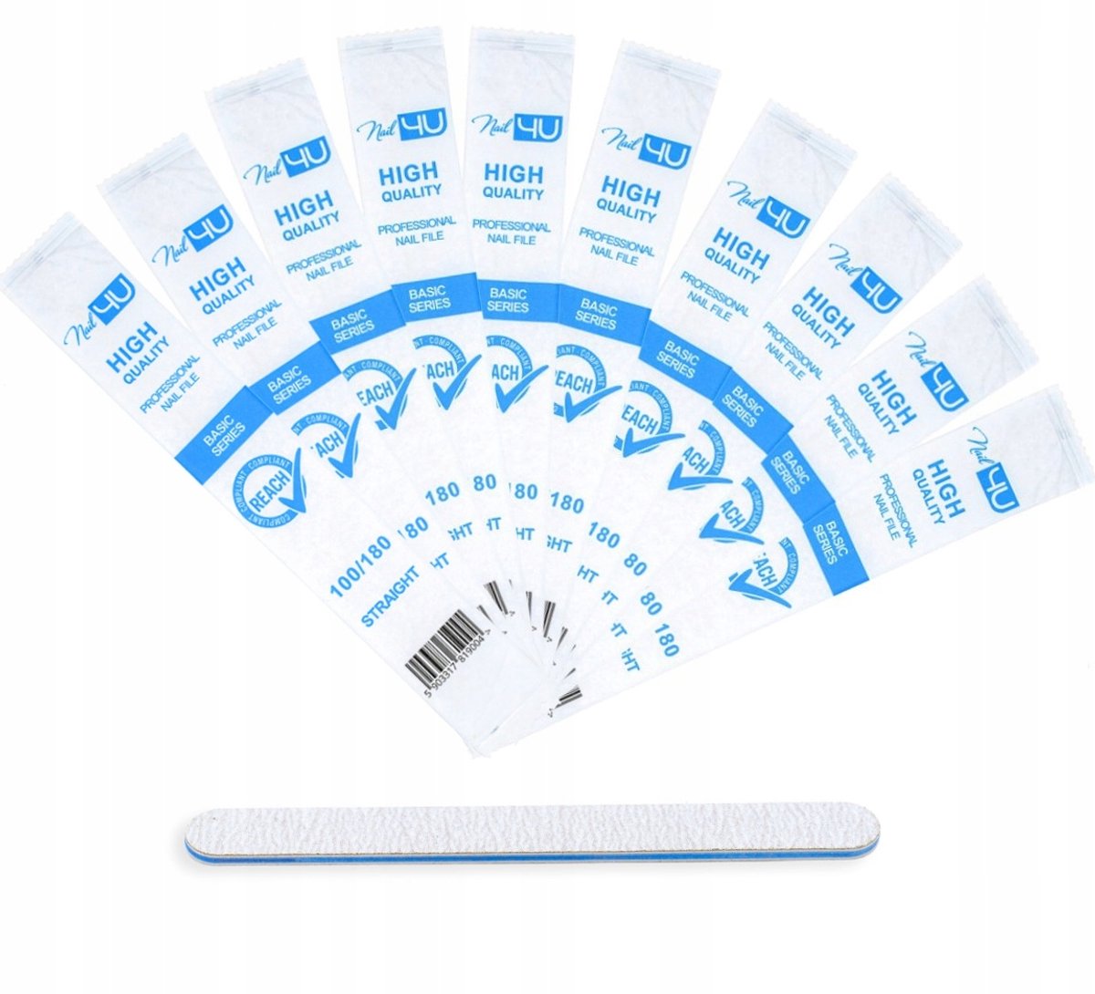 Nail4U Basis Nagelvijlen 100/180 - Set van 10 stuks
