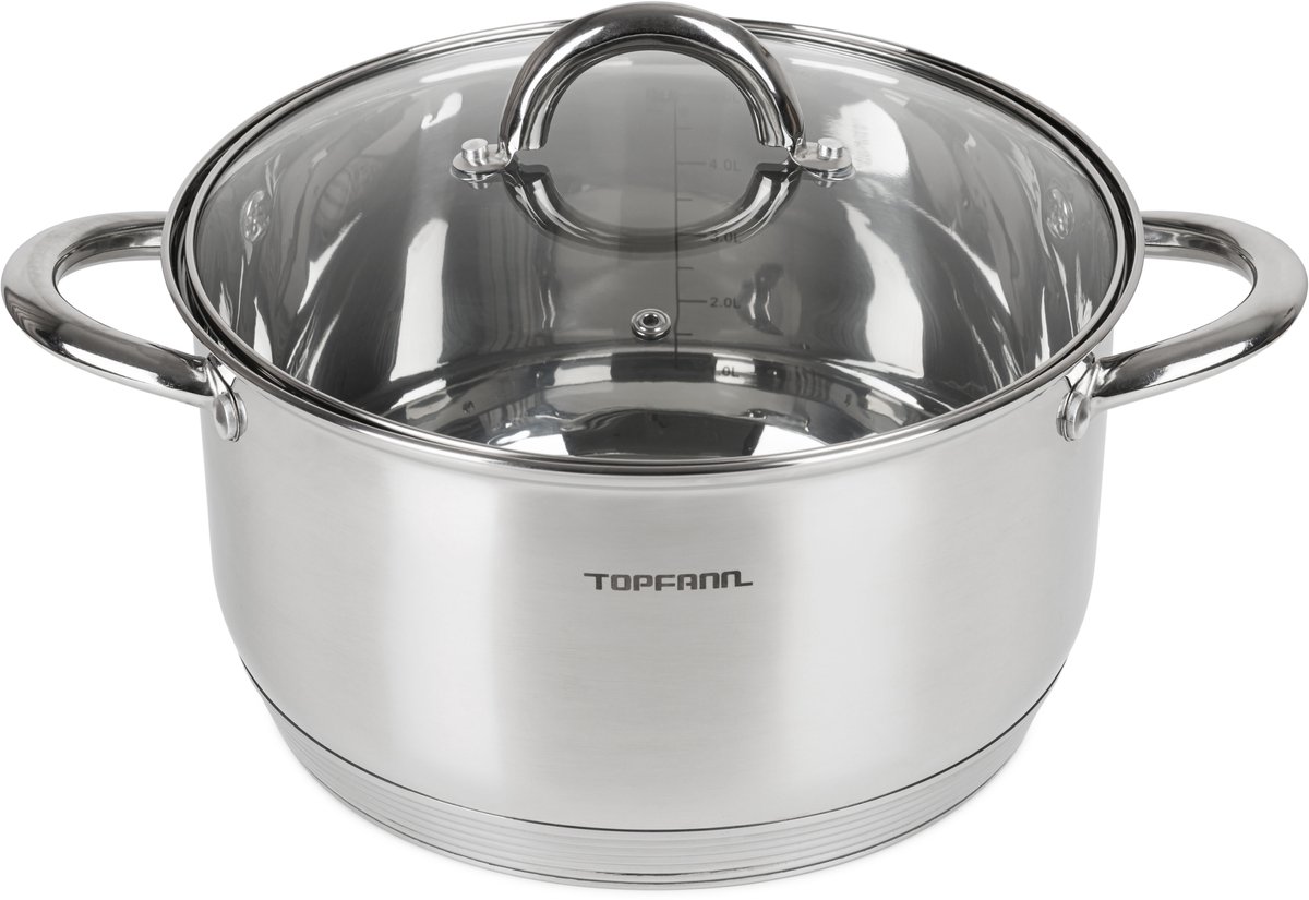 RVS Pan 3L Inductie 20cm Gaspan met Deksel