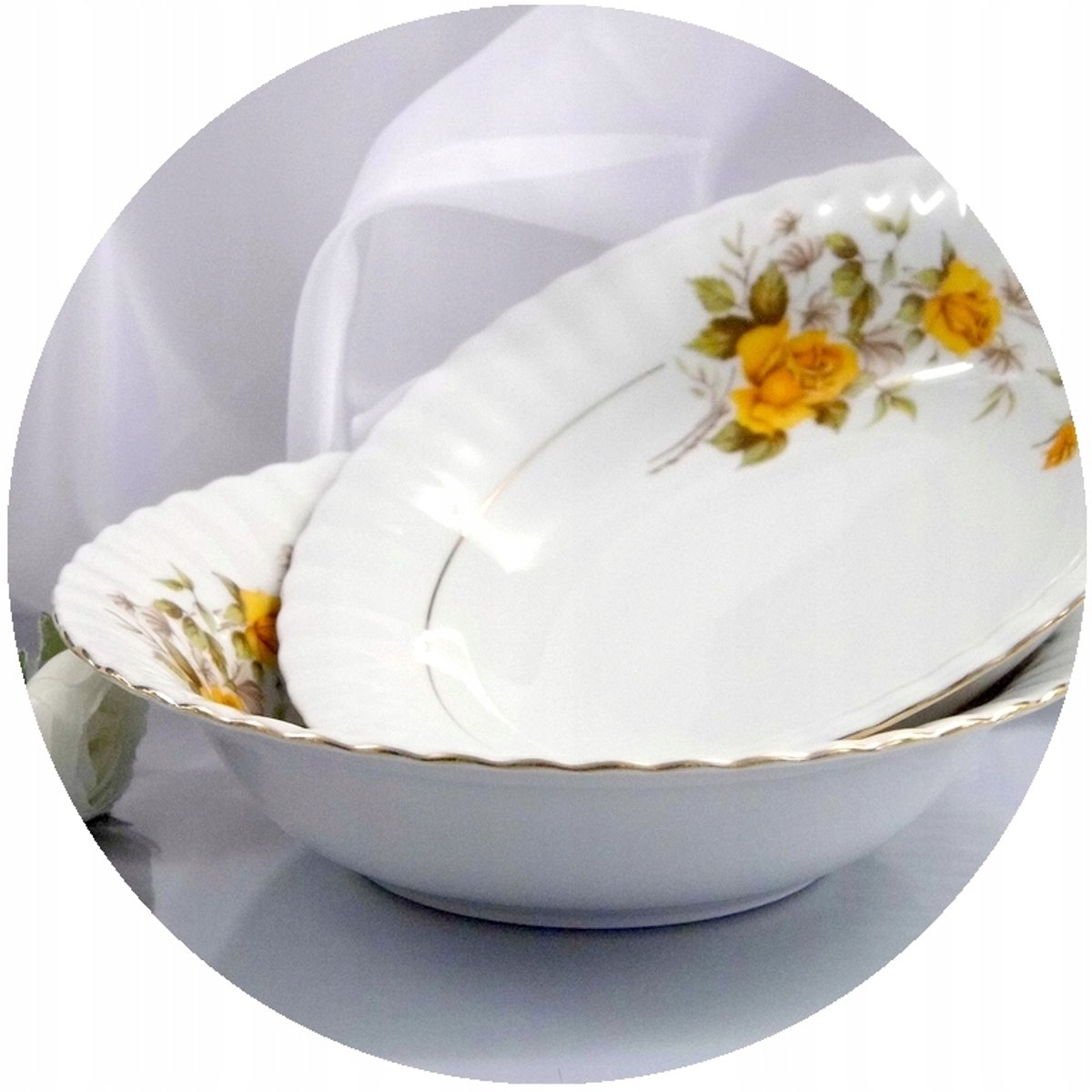 Salaterka Iwona 16 cm - Porselein, handgeschilderd