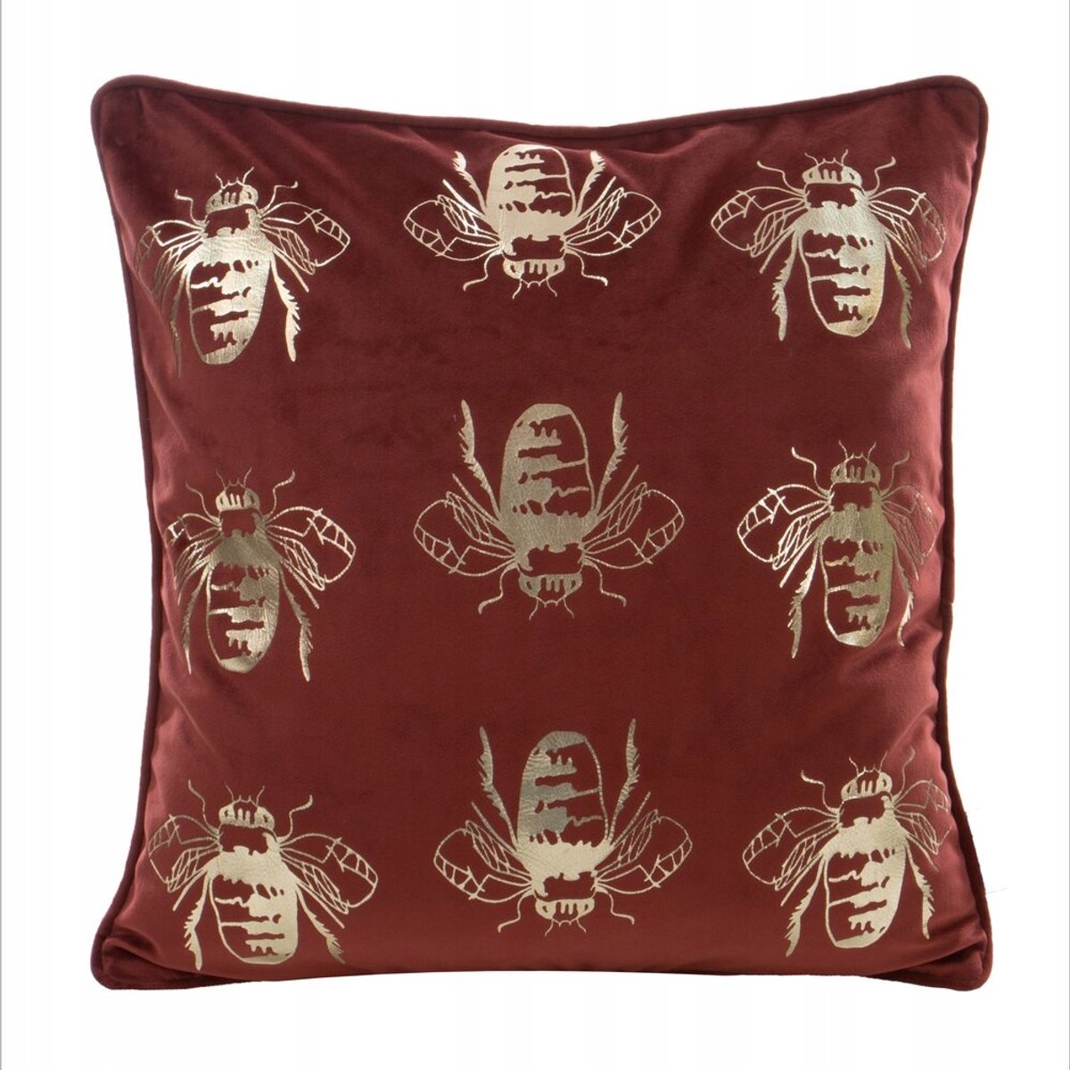 Decoratieve Kussenhoes 45x45cm met Gouden Bijenprint op Velours