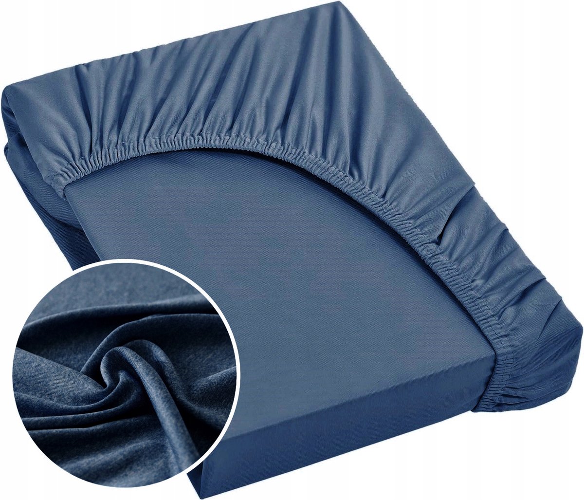 Jersey Hoeslaken 120x200cm Blauw - 100% Katoen, Elastisch