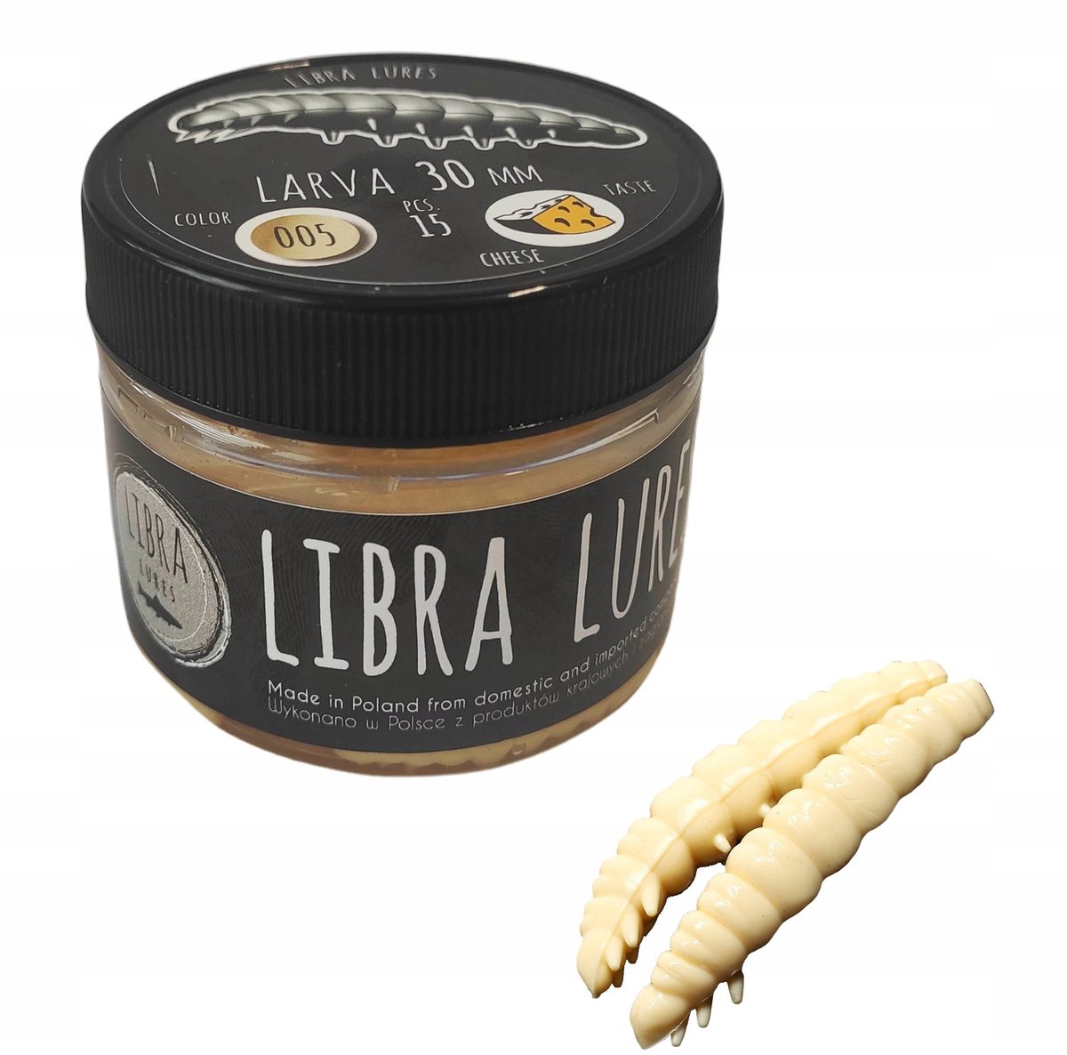 Libra Lures Larva 005 Cheese - 3cm rubberen kunstaas, 15 stuks