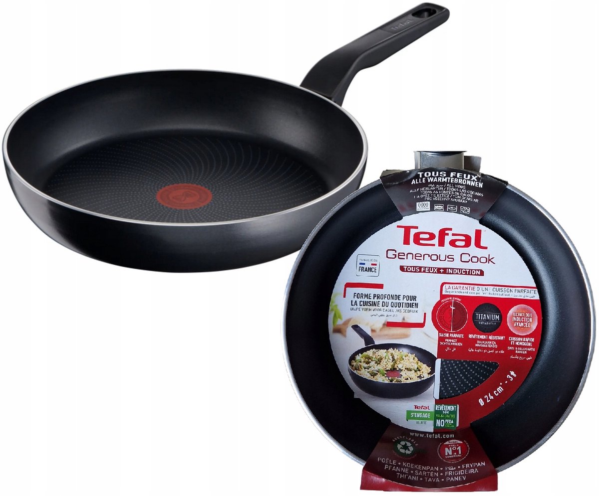 Tefal Generous Cook Koekenpan 24 cm - Titanium, Geschikt voor Inductie & Oven
