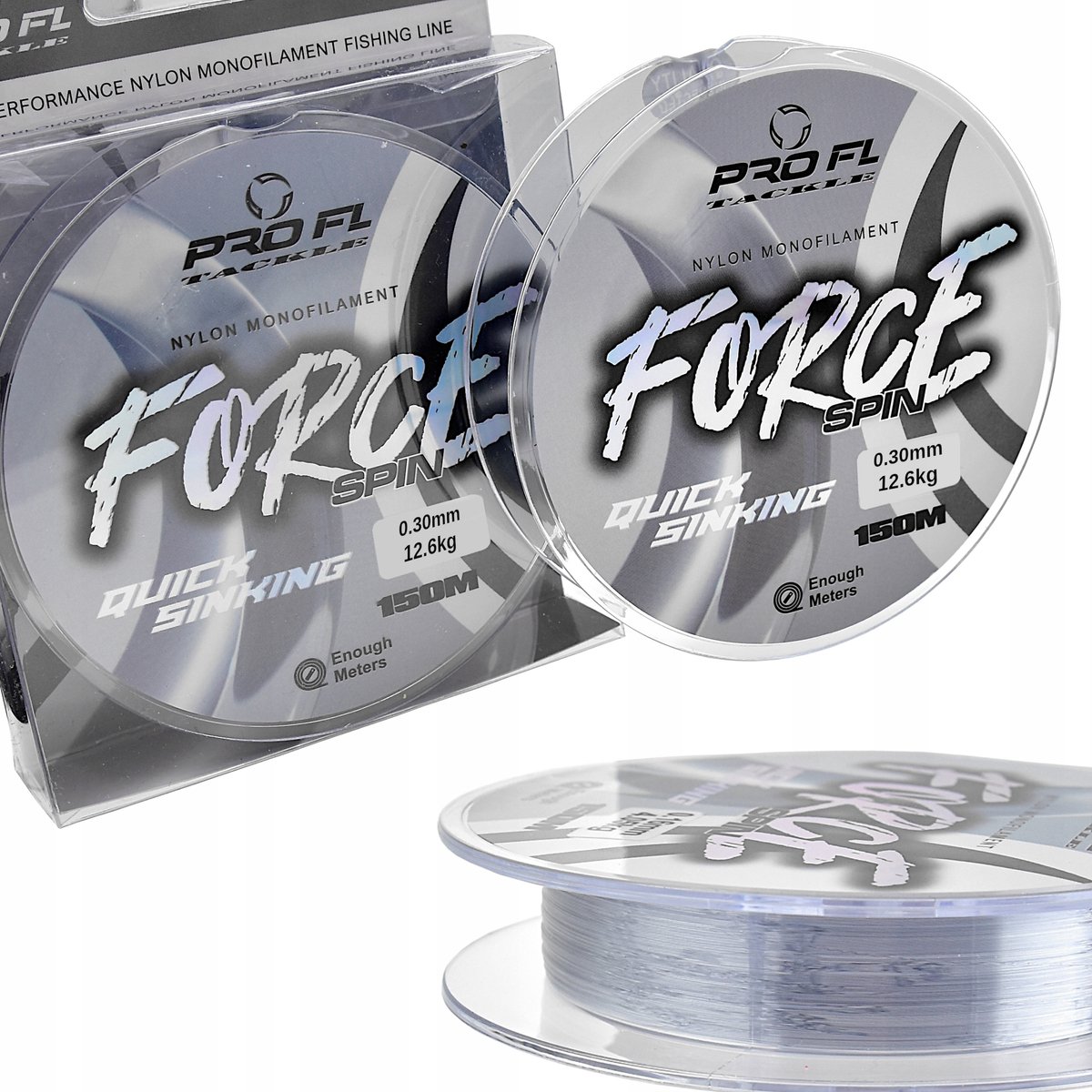 PRO FL FORCE Spin Nylon Lijn 0.30mm - 12.6kg - 150m Snel Zinkend
