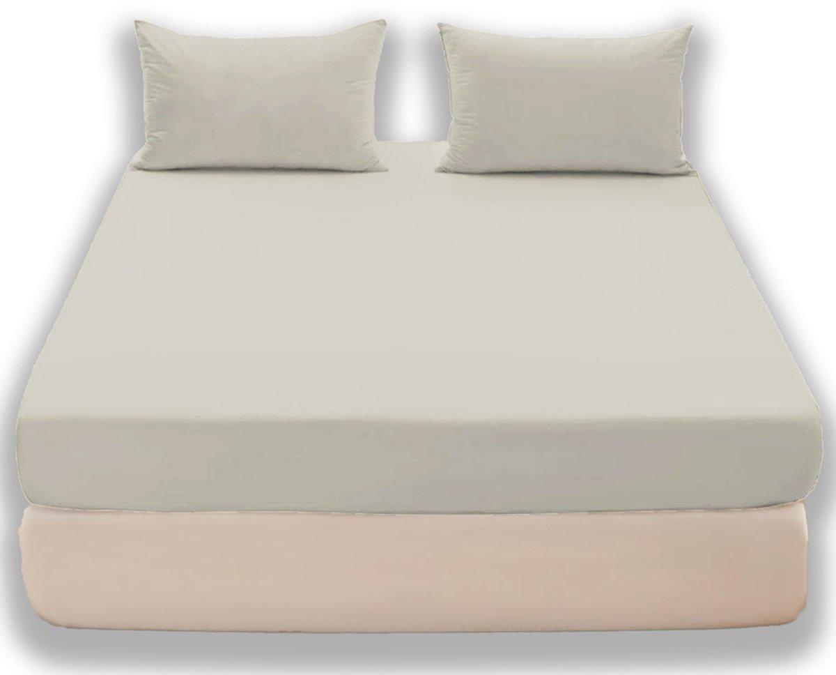 Cotton World Jersey hoeslaken 180x200cm - Beige