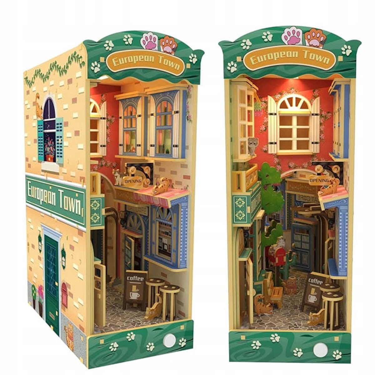 DIY Miniatuur Poppenhuis 'Kattenstad' - Boek Nook Houten Model