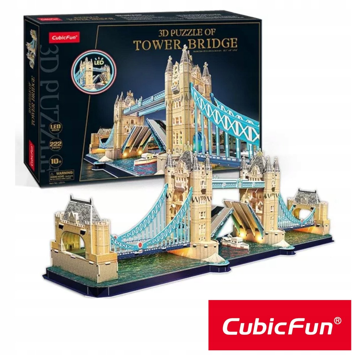CubicFun 3D LED-puzzel Tower Bridge Londen 222 stukjes