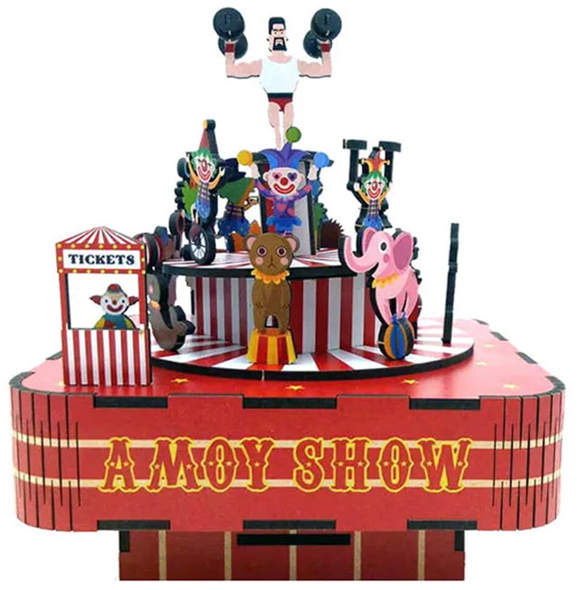 Houten Muziekdoos 3D Model Circussfeer DIY - 55 Delen