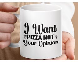 Mok, I Want Pizza Not Your Opinion Mug, Funny Foodie Mug, Pizza Lover Gift, Sarcastic Coffee Mug, Anti-Opinion Mug, Food Pun Mug, Gift Mug