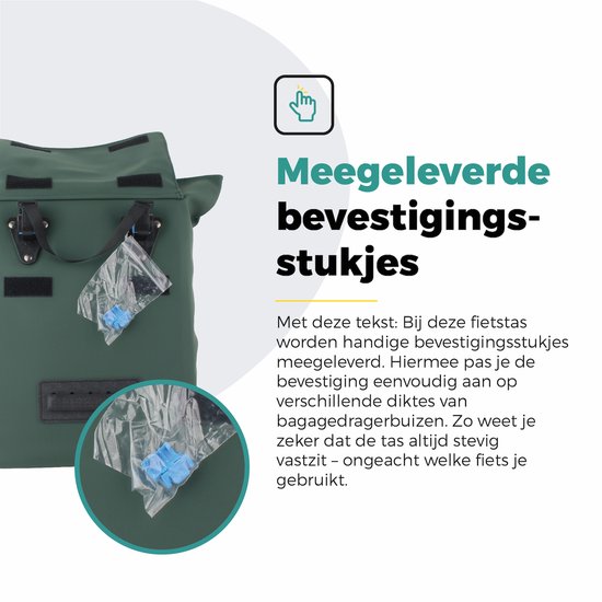 Voltano E-bike City Shopper Enkele Fietstas - Olijf Groen - 22 Liter - Laptopvak - 100% Waterdicht van Voltano — afbeelding 5