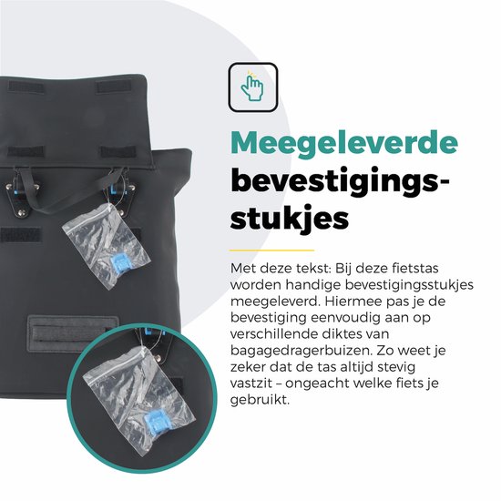 Voltano E-bike City Shopper Enkele Fietstas - Zwart - 22 Liter - Laptopvak - 100% Waterdicht van Voltano — afbeelding 5