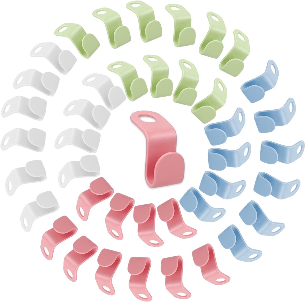 40x Kledinghanger Clips – Ruimtebesparende Haken voor Verticale Ophanging – Kast Organizer van ABS Kunststof voor Blazers, Overhemden & Jurken – 1,8 x 4,5 cm