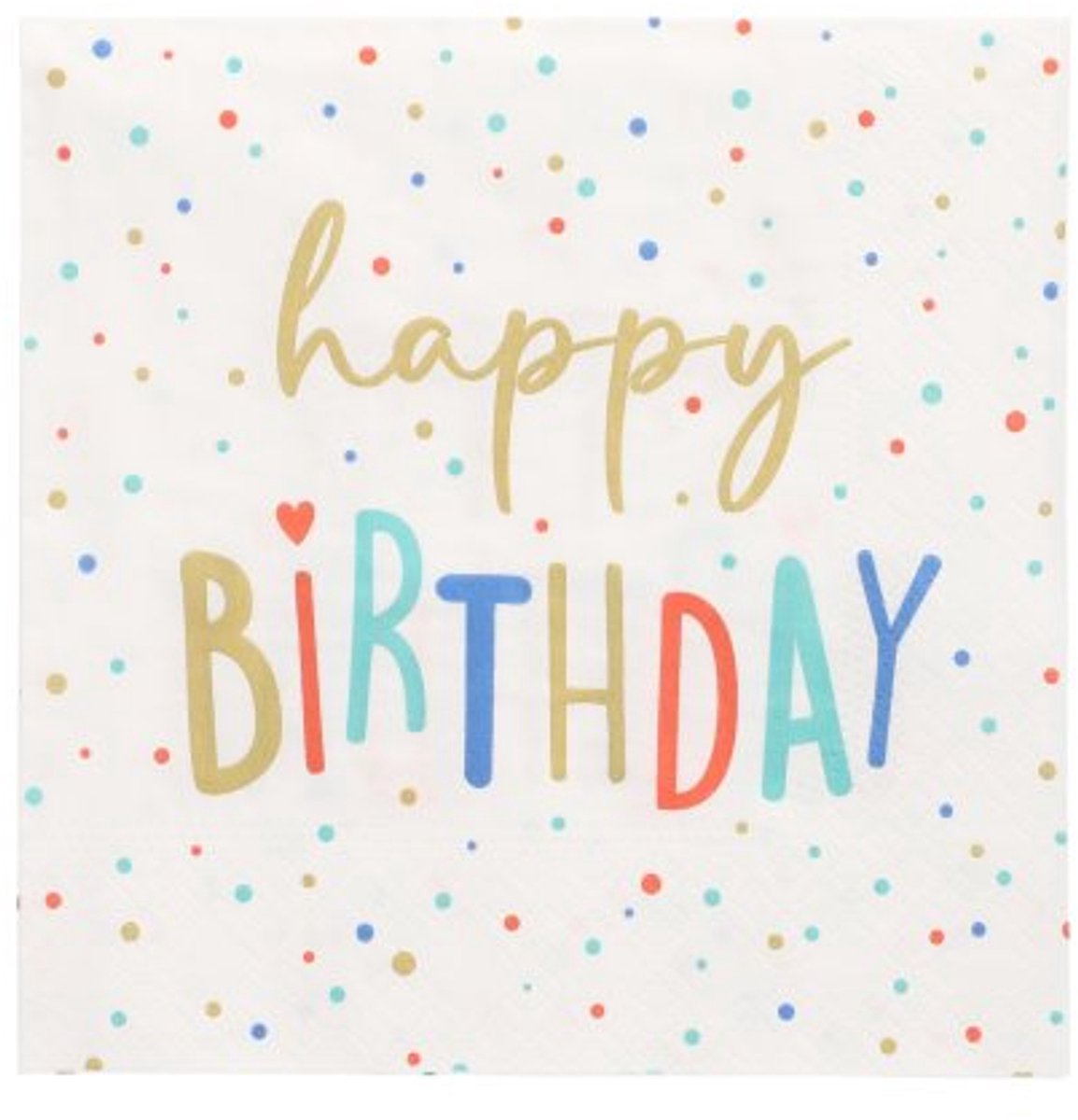 20 Servetten 3-laags 1/4 vouw 33 cm x 33 cm Happy Birthday
