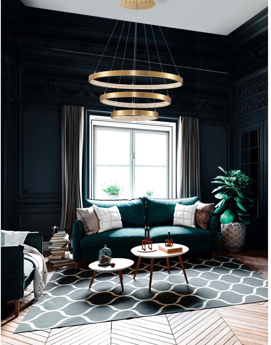 Lyora Hanglamp Preston goud Ø 80cm triple - 9862853