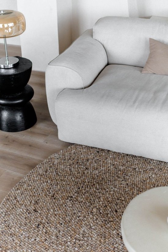 Tapis Rond en Laine Palermo Marron Mélange Eva Interior - Laine - Rond 260 Ø - (XXL)