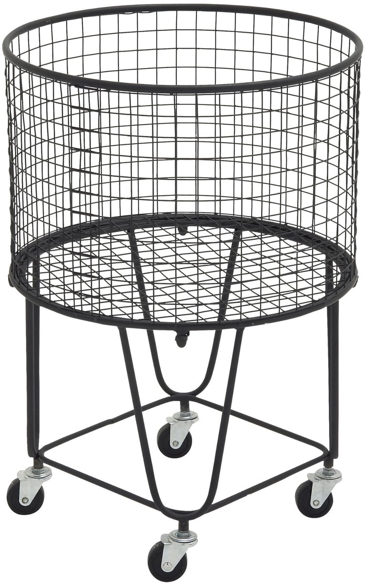 Azomor® Industriële metalen opbergtrolley met wielen en roosterontwerp