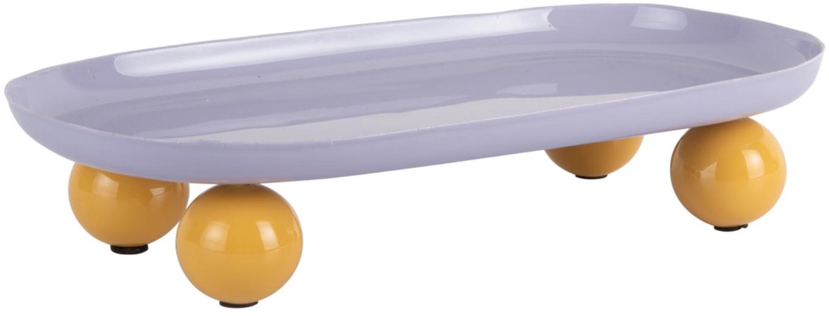 Present Time Dienblad Double Funky Oval Large - Paars - 39x16x6cm - Modern