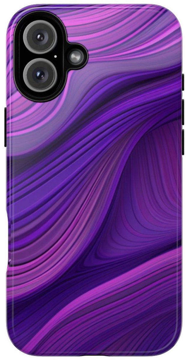 Paars Golvend Patroon – Telefoonhoesje Geschikt voor iPhone 16 Plus