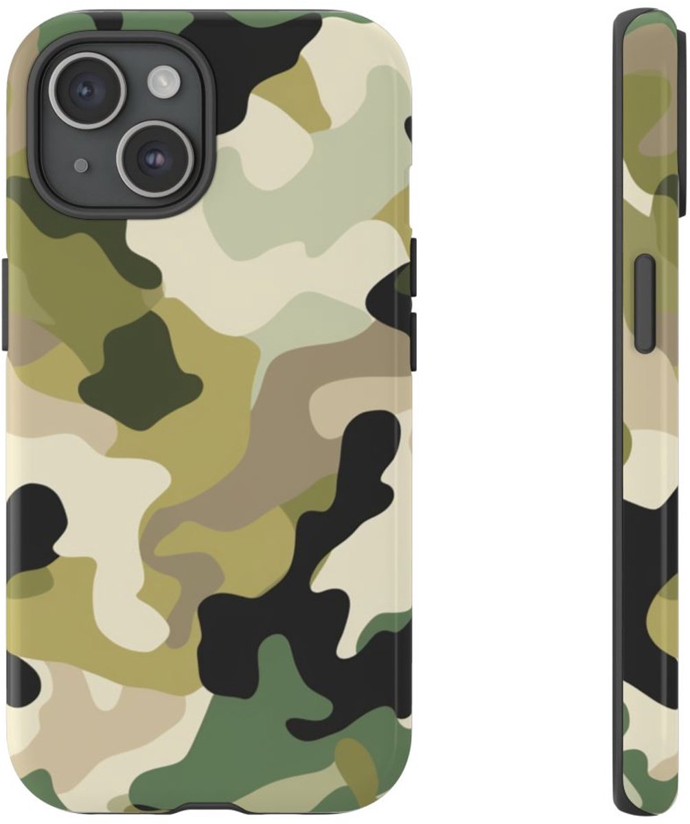 Klassiek Camouflagepatroon – Telefoonhoesje Geschikt voor iPhone 15