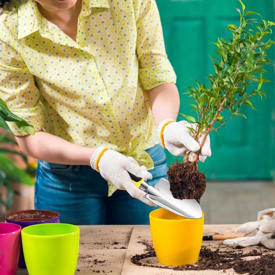 Tuinschep, troffel, plantentroffel, roestvrijstalen schep, tuinschep, tuinschep, plantentroffel voor verplanten, wieden, verticuteren van GARDENA — afbeelding 3