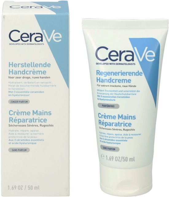 CeraVe Herstellende Handcrème - tegen Droge en Ruwe Handen - 50ml