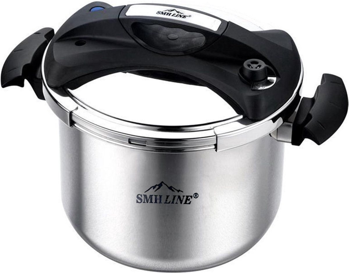 SMH LINE® Snelkookpan - 10 liter - Ø 26 cm - Pressure Cooker - RVS - Geschikt voor Alle Warmtebronnen Incl. inductie