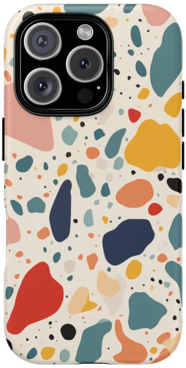 Kleurrijk Terrazzo-Patroon – Telefoonhoesje Geschikt voor iPhone 16 Pro