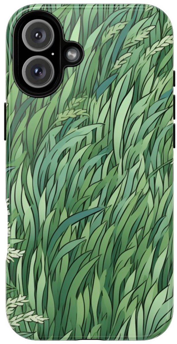 Weelderig Groen Graspatroon – Telefoonhoesje Geschikt voor iPhone 16 Plus