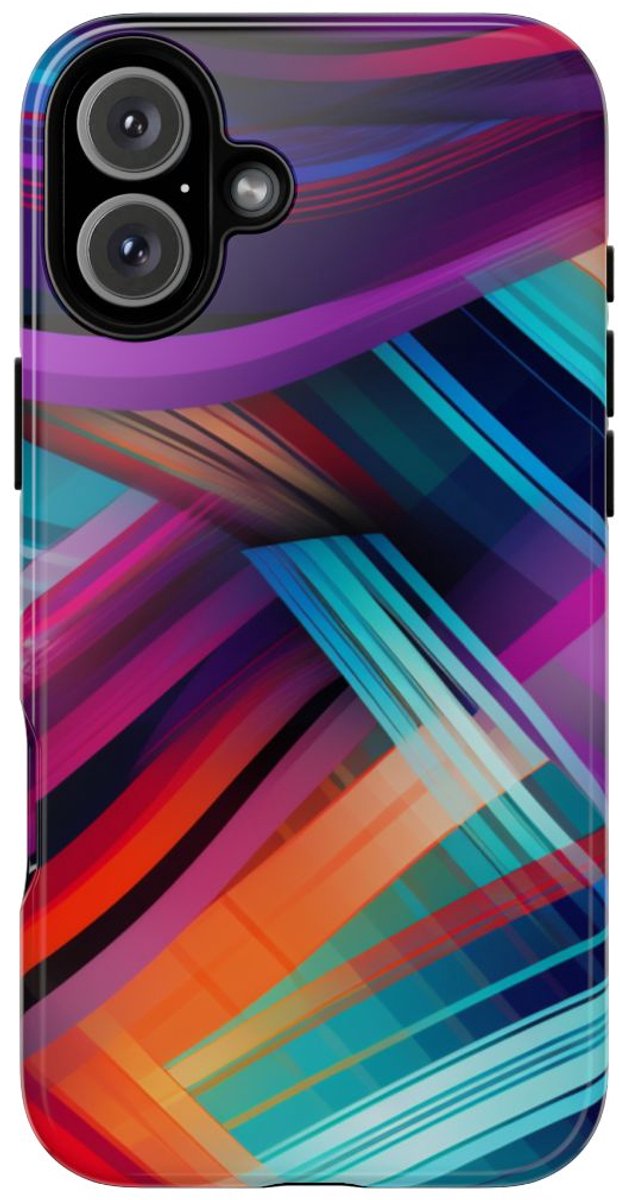 Vrolijk Abstract Gekleurd Golfpatroon – Telefoonhoesje Geschikt voor iPhone 16 Plus