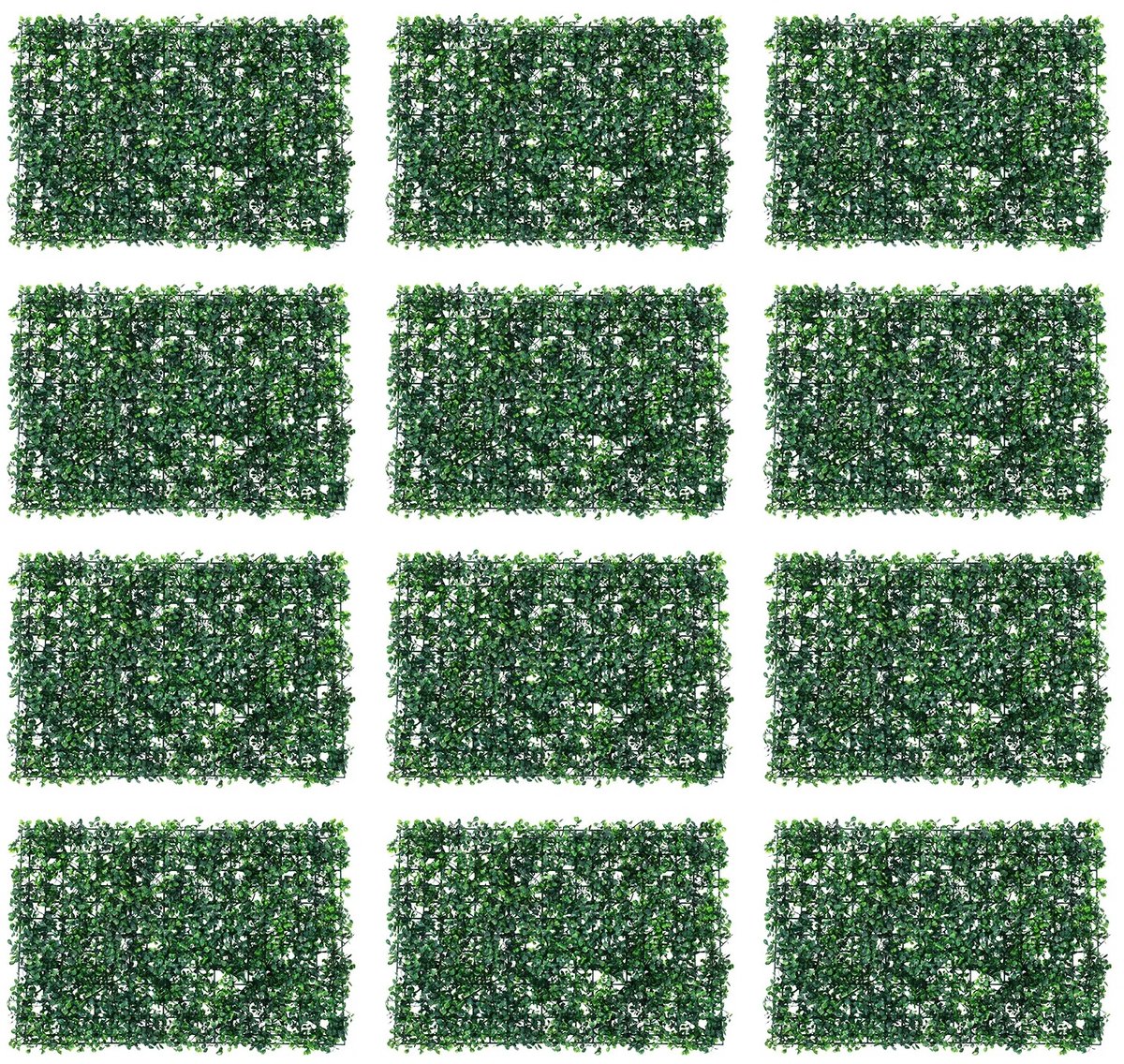 Kunstgrasmuur – 12 Wandpanelen van 40x60 cm – Realistisch Heggenpaneel & Privacy Scherm – Kunsthaag voor Binnen en Buiten, Tuin, Balkon & Woonkamer Decoratie