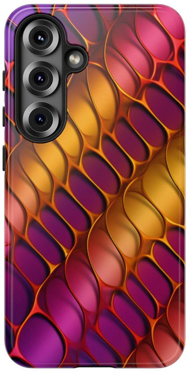 Levendig Abstract Metaalroosterpatroon – Telefoonhoesje Geschikt voor Samsung Galaxy S25
