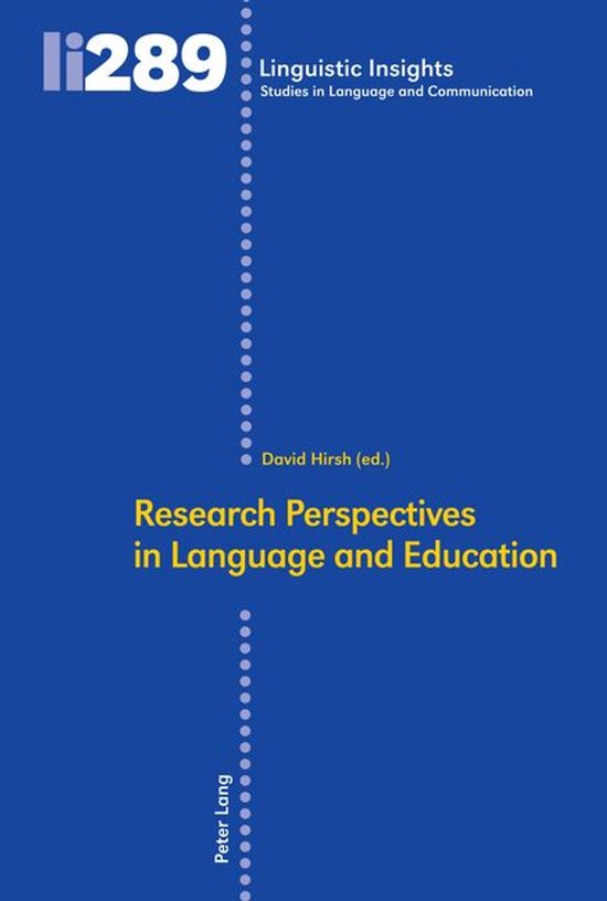 Linguistic Insights 289 - Research Perspectives in Language  ... - cover