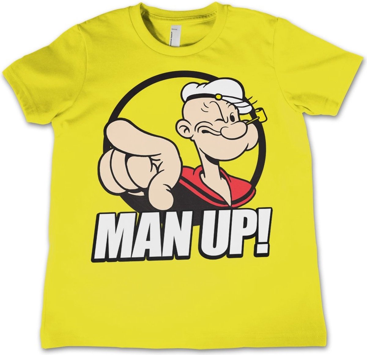 Popeye Man Up! T-shirt voor kinderen, geel