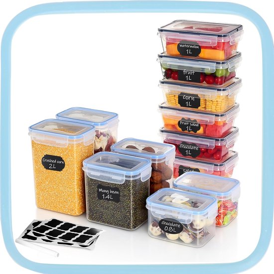Bodum Canteen set van 12 opslagpotten - 4 x 1 L, 2 x