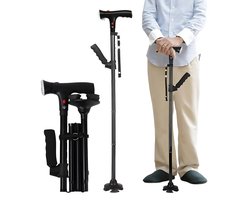 Opvouwbare Wandelstok voor Senioren met LED-Zaklamp – TS95