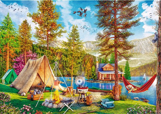 Trefl puzzel 2x500 stukjes - zomerse ontspanning - legpuzzel set. | bol