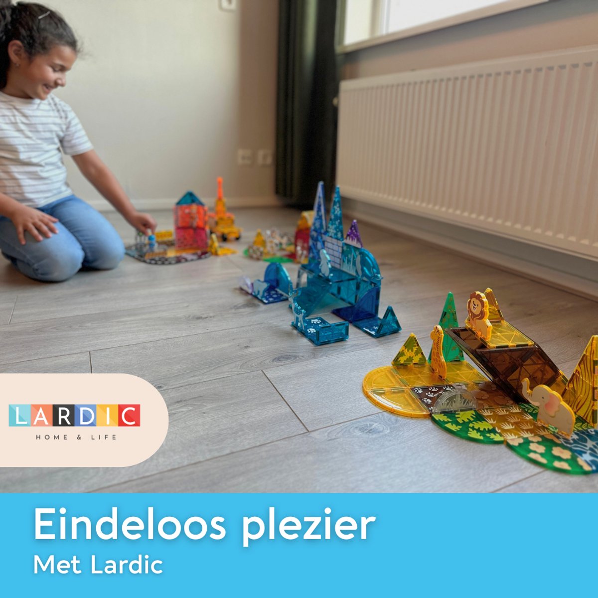 Lardic - Magnetisch Speelgoed Frozen Ice Set - Magnetic Tiles - Bouwspeelgoed - Bouwblokken - Magneten Speelgoed - Magnetische Tegels - Magna - Bouwstenen - Montessori Speelgoed - Mind Educatief Constructie Speelgoed — cadeau in Spellen & Speelgoed - foto 7