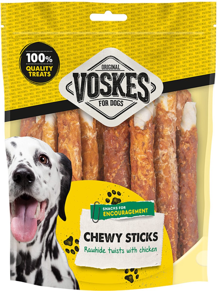 Voskes Sticks Kip 17 cm - 1 x 12 stuks - Voordeelverpakking
