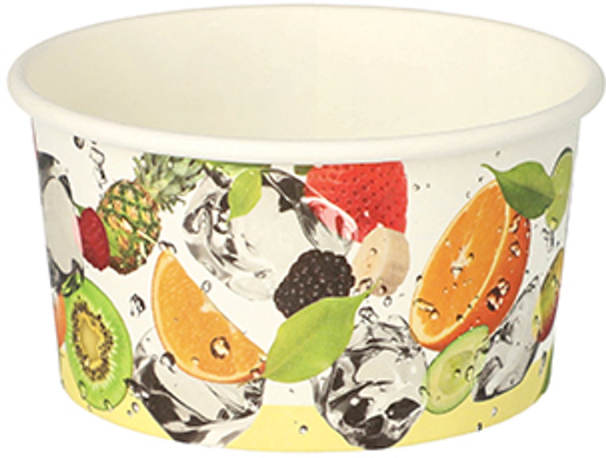 50 IJsbekers, karton rond 250 ml Ø 9,6 cm · 6 cm Fruit