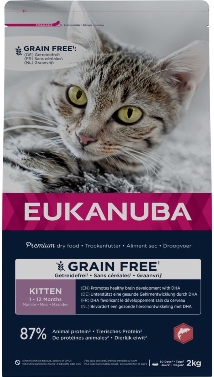 Eukanuba Kitten Graanvrij Kattenvoer Zalm – 2 kg