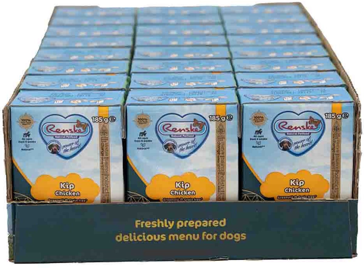 24x Renske Vers Graanvrij Tetra Hondenvoer Nat Kip 185 gr