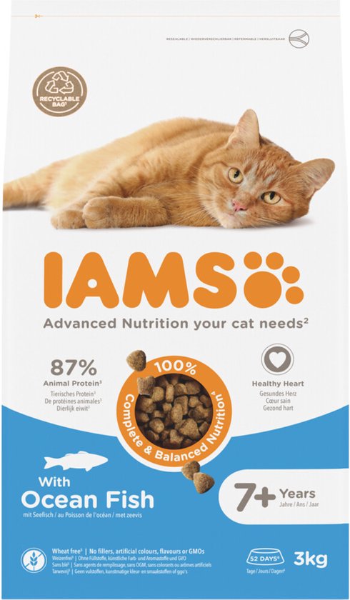 IAMS Kat Senior Oceaanvis - 3 x 3 kg - Voordeelverpakking