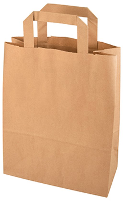 50 Sacs En Papier Kraft Avec Poignées - 14x8x22 Cm - Marron, Recyclables, Pour Emballage Cadeau, Shopping, DIY, Calendrier De L'Avent - 7
