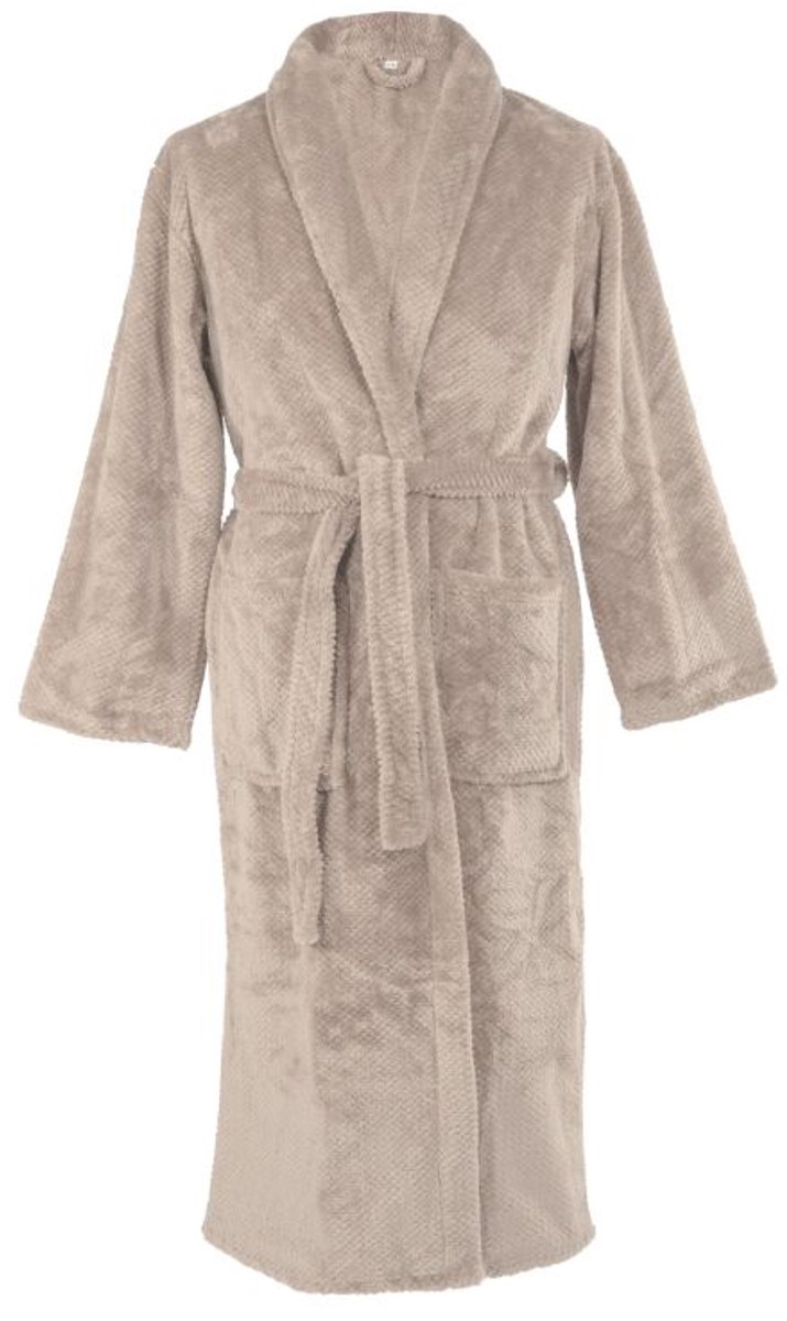 Tiseco Kamerjas PIPPA - Zachte Jacquard Flanel, pluizig, warm, taupe