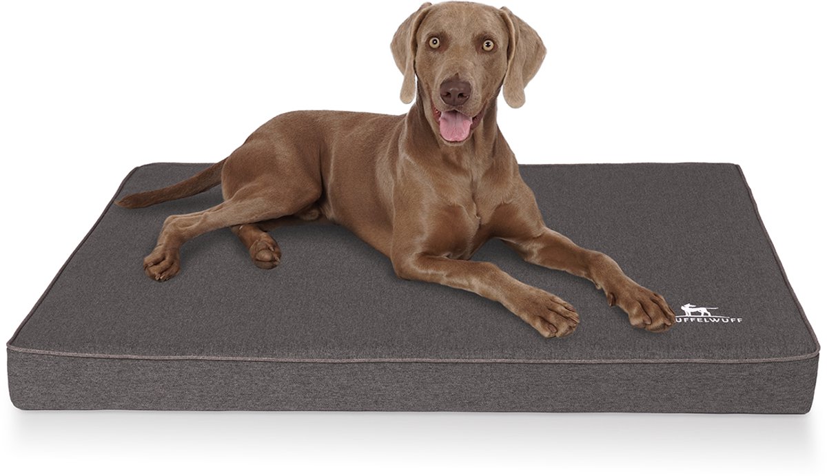 Orthopedische hondenmat Nantucket van velours met handgeweven karakter XXXL 135 x 90cm antraciet
