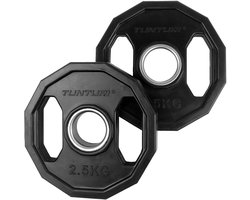 Tunturi Tunturi Olympische Halterschijf - Halter gewichten - 2x 2,50 kg - 50mm - Rubber - Incl. fitness app